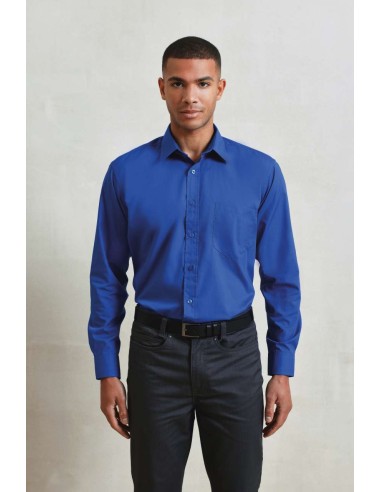 PRE-PR200-Mens Poplin Long Sleeve Shirt
